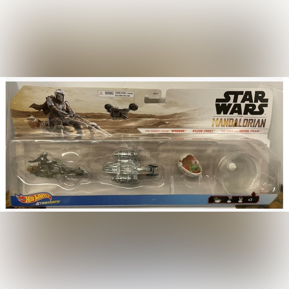 🆕 Star Wars Mandalorian Hot Wheels Starships Die Cast Vehicles Set Disney NEW